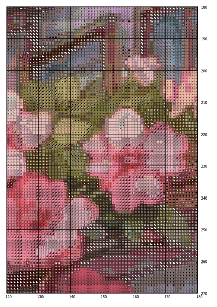 Cottage with Sakura Cross Stitch Pattern PDF Counted House Village - Fabulous Fantastic Magical House in Garden - 5 Sizes (2).png