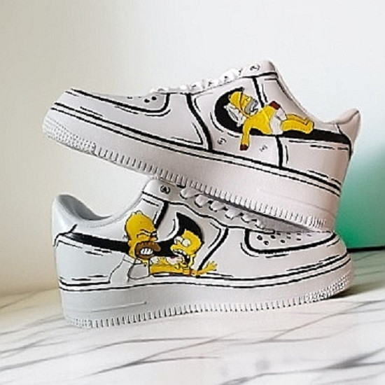 custom -shoes - woman- sneakers- nike air force- handpainted- wearable- art- Simpson 13.jpg