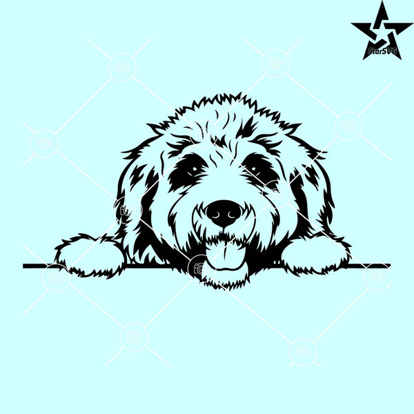 Labradoodle peeking SVG, Goldendoodle Svg, Labradoodle dog SVG.jpg