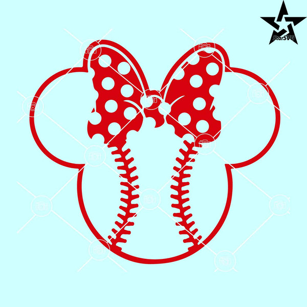 Minnie Baseball SVG, Baseball Minnie ears SVG, Minnie head baseball SVG.jpg