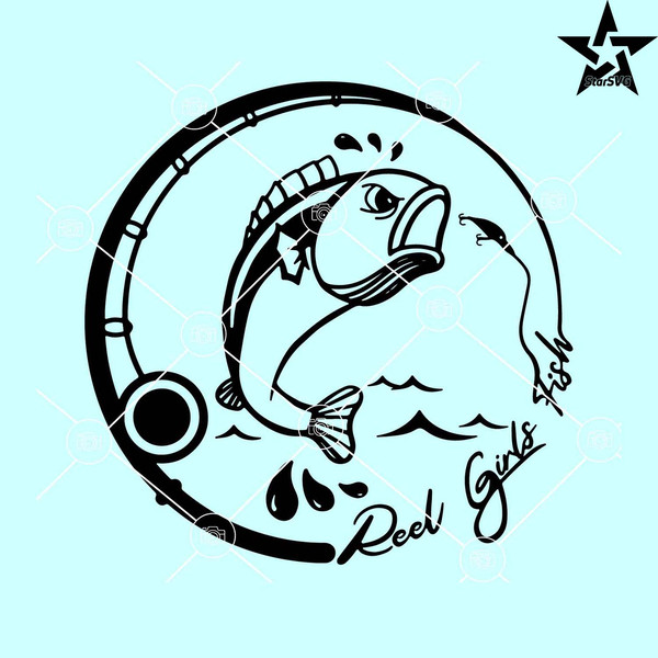 Reel girls fish SVG, fishing hook SVG, Fishing girl SVG.jpg