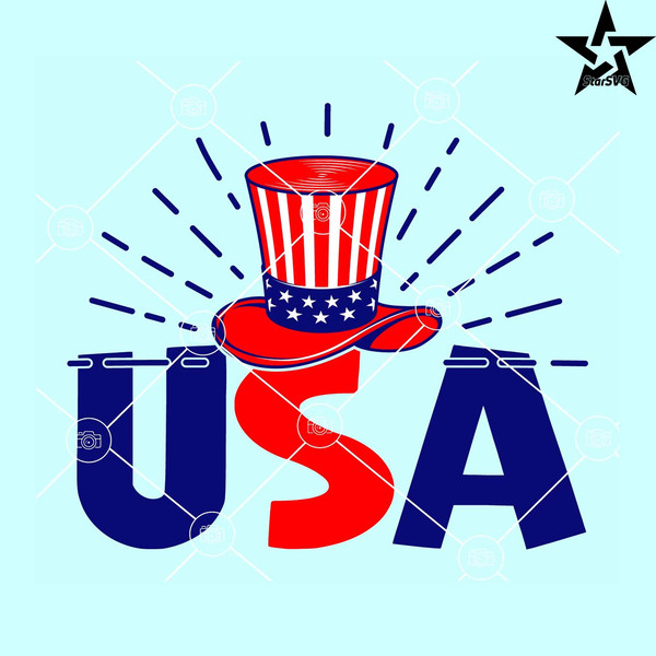 USA Flag Uncle Sam Hat svg, Patriotic Hat Svg, July 4th Costume svg, American Hat Svg.jpg