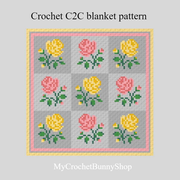 crochet-C2C-rose-graphgan-blanket