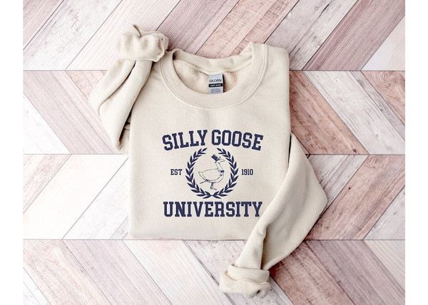 Silly Goose University Hoodie, Funny Goose Crewneck, Humorous Goose Sweatshirt, Humorous Goose Sweatshirts, Funny Goose Crewneck, Gift1.jpg