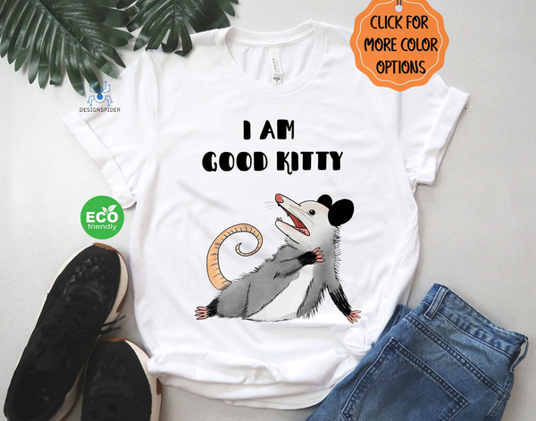 Funny I Am a Good Kitty Tshirt, Possum Shirt, Animal Tee, Gift for Opossum Lover, Trendy Clothing, Gift for Her, Raccoon Shirt.jpg