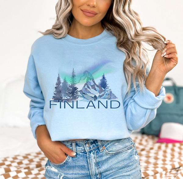 Finland Sweatshirt Northern Lights Nordic Sweater Finland Crewneck Finnish Sweater Finland Shirt Nordic Gifts Finland Vacation Finland.jpg