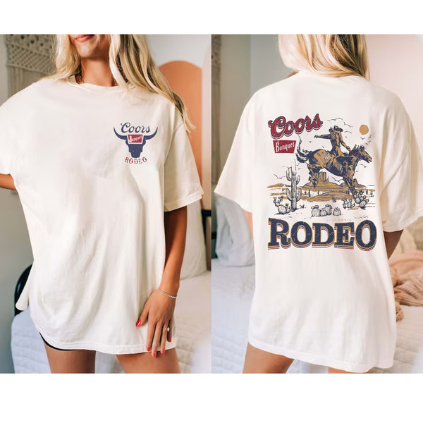 Coors Rodeo Vintage Graphic Shirt, Comfort Colors, Vintage 2000s Graphic Western Shirt, Retro Coors Tee, Wild West Gift.jpg