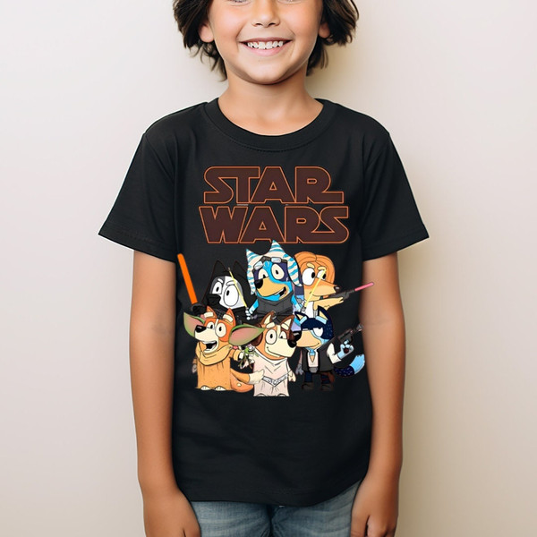 Bluey Star Wars Shirt, Funny Bluey And Friends, Family Matching Shirt, Bluey Birthday T-shirt..jpg