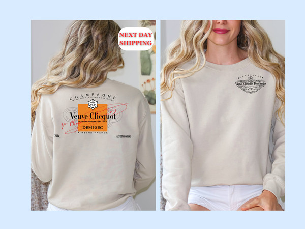 Champagne Veuve Rose SweatShirt, Champagne Tennis Club Sweatshirt,Champagne Veuve Rose Sweatshirt, Front and back.jpg