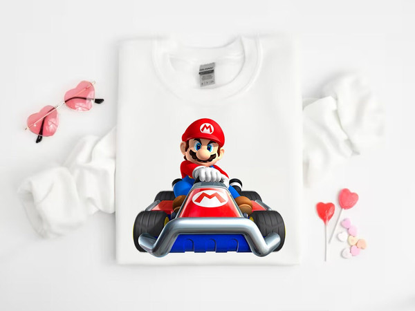 Mario Car Shirt, Gift for Kids, Mario Universal T-shirt, Couples Tee, Universal Tee for Family, Vacation Tee, Birthday Boy Mario Car T-shirt.jpg