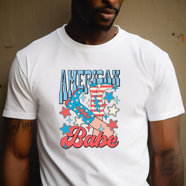 American Babe shirt, Retro 4th of July Shirt, Retro American Babe shirt, Fourth of July Shirt Women, USA shirt for her, Oversized Tee.jpg