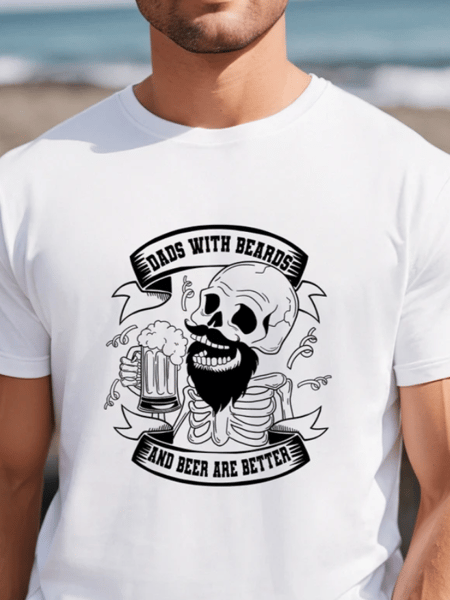 Dad With Bears and Beer Are Better Shirt, Funny Bearded Dad Shirt, Husband T-shirt, Fathers Day Shirt, Gift for Dad From Children.png