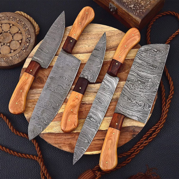 Professional Chef Knives Sets Damascus Steel Knife Sets of 4 - Inspire  Uplift