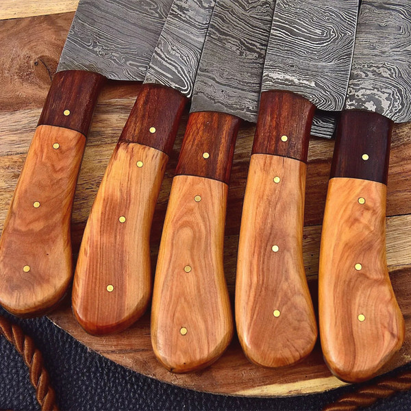 Custom Handmade Damascus Steel Knives set for Kitchen - Inspire Uplift