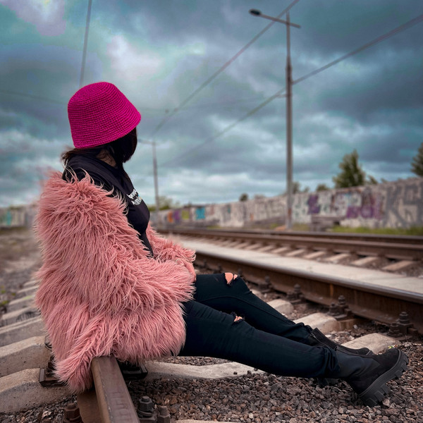 Pink Wool Bucket Hat S-M (56-57 cm) (in Stock Ukraine) / Pink