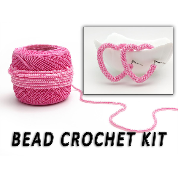 Bracelet making kit, beading kit, adult crafts, bead crochet