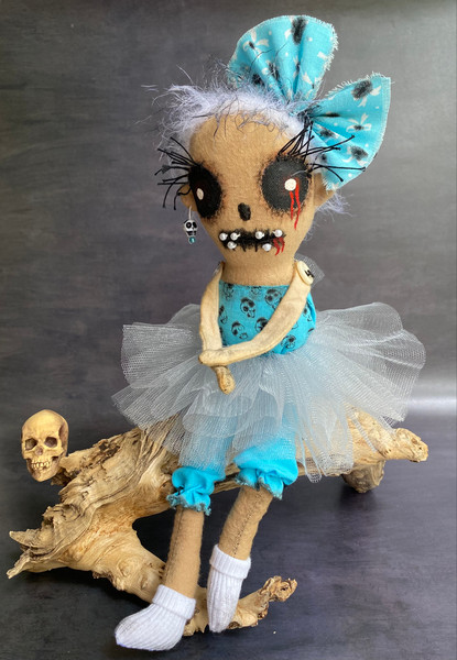 Halloween doll in blue dress