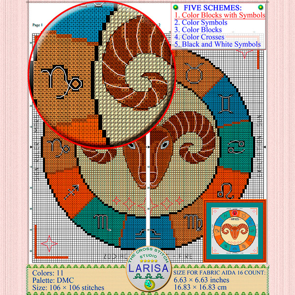 Aries Cross Stitch Pattern