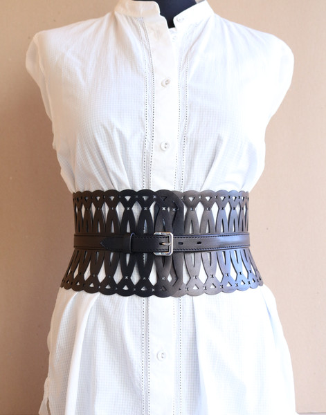 Black Waist Beltwide Waist Leather Beltdress Wide Leather 