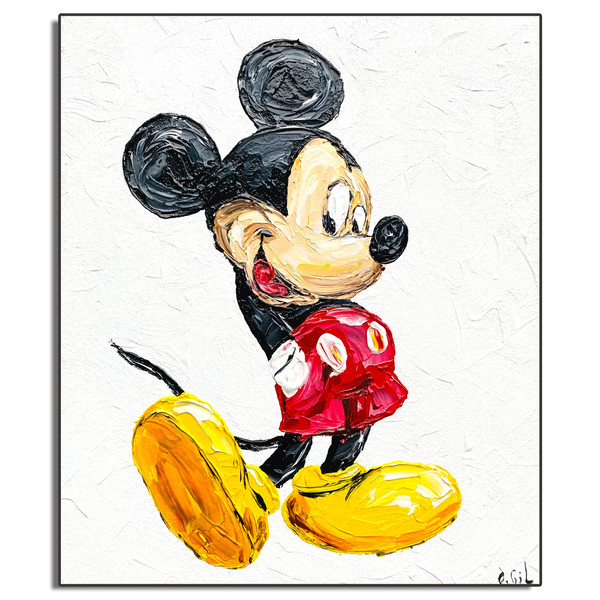 Canvas print Mickey Mouse - Textured Sketch