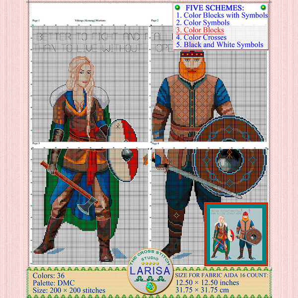 Vikings cross stitch pattern