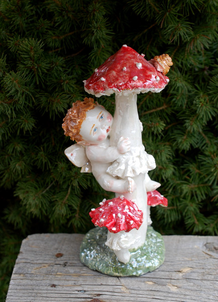 Ceramic ashtray Mushroom Fly agaric figurine Small decorativ - Inspire  Uplift