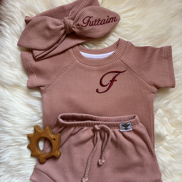 Dusty Pink custom shirt baby girl coming home outfit Gender neutral baby clothes Baby shower gift Personalised gifts.JPG