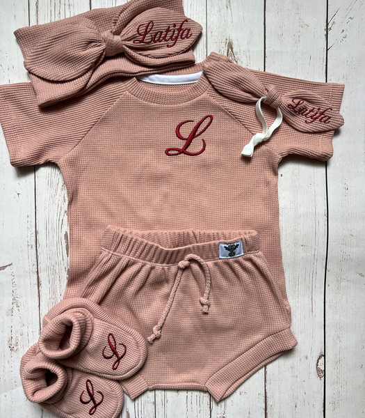 Dusty Pink custom shirt baby girl coming home outfit Gender neutral baby clothes Baby shower gift Personalised gifts.JPG