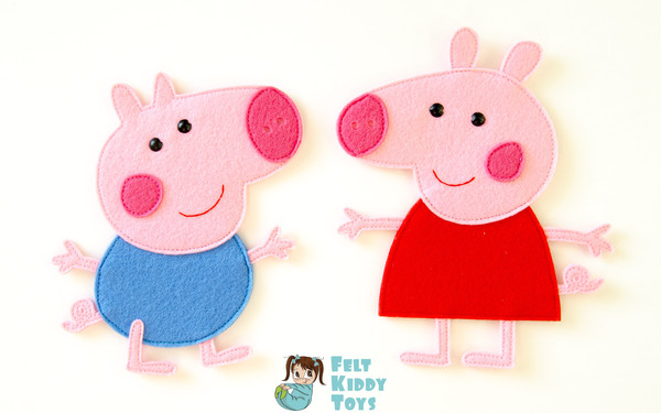 Peppa Pig family and friends from felt - Inspire Uplift