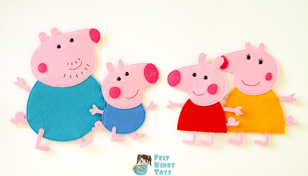 Peppa Pig family and friends from felt - Inspire Uplift