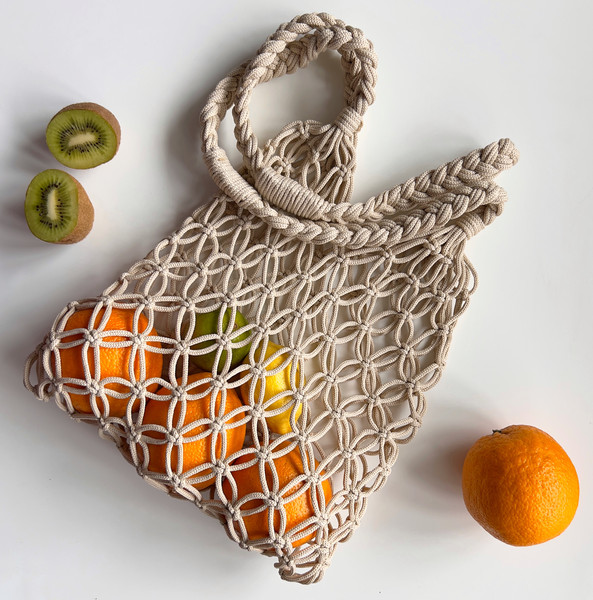 Fishing Net Purse, Grocery Bag, Market Bag, Tote Bag, Beach