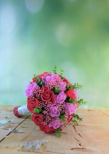 Artificial-Red-Pink-rose-Bouquet-2jpg