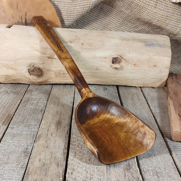 Handmade wooden kitchen scoop Hand carved large measuring wo - Inspire  Uplift