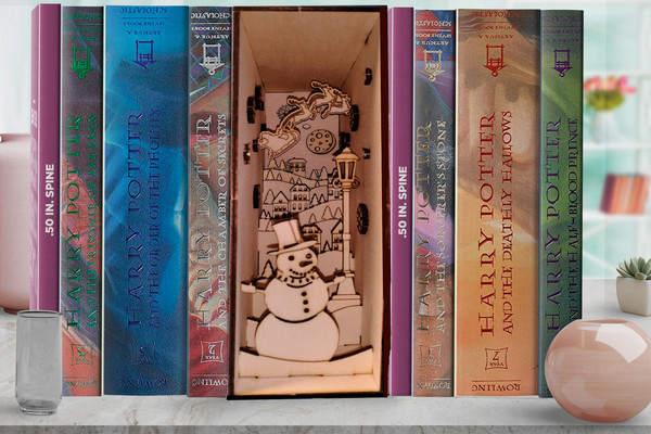 Laser Cut Harry Potter Book Nook Free Vector cdr Download 