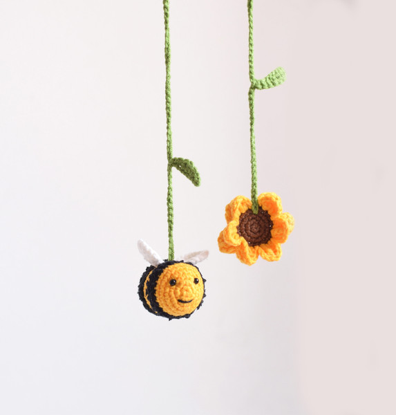 Bee plush, Sunflower charm, Sunflower gifts for women, Car a - Inspire  Uplift