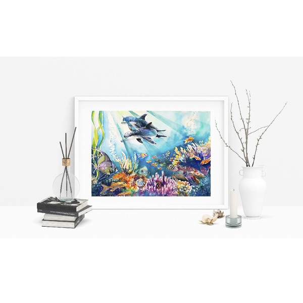 Underwater SeaWorld watercolor printable files - Inspire Uplift