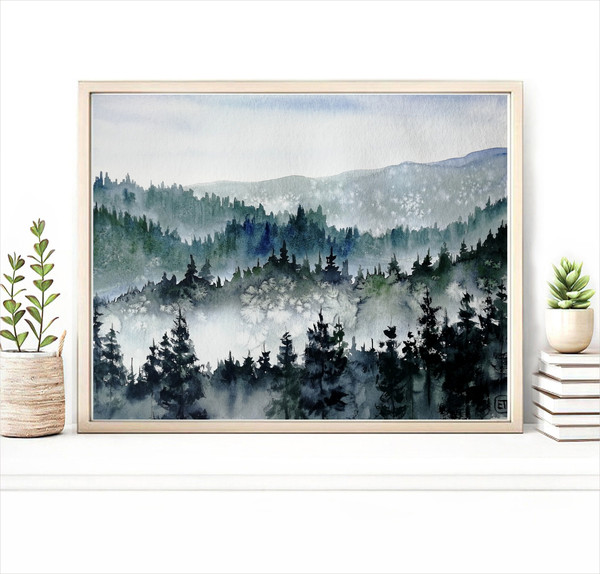 Scandi Print, Popular Art Print Abstract, Watercolor Landscape, Scandinavian Poster, Simple Wall Decor Painting, Modern Art for Him, Nature.jpg