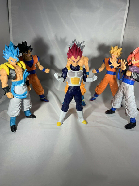 6 pcs Dragon Ball Z Figures Set: Super Saiyan Goku Son Blue Gokou Vegeta &  Broly 