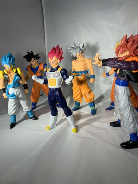 6pcs SET Dragon Ball Z Action Figure Goku Vegeta Saiyan Blue God Christmas  2021