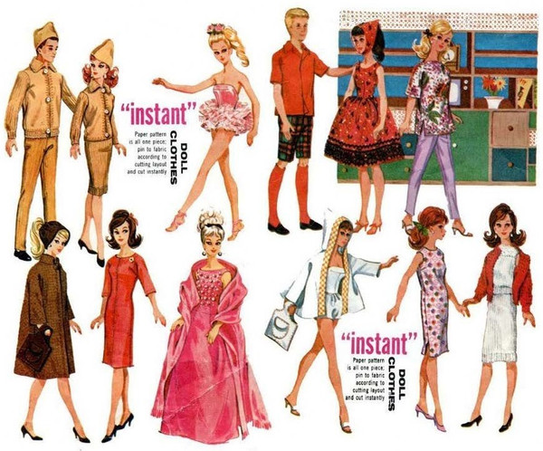 Barbie and Ken Doll Clothing Pattern Simplicity 4422 - Vintage Sewing  Patterns Shop