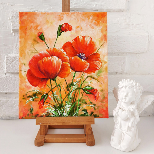 Small canvas painting flowers wall art set of 5 - Inspire Uplift