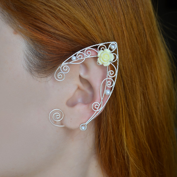 Elf ear cuffs no piercing, Elven ear wraps, Fairy earrings