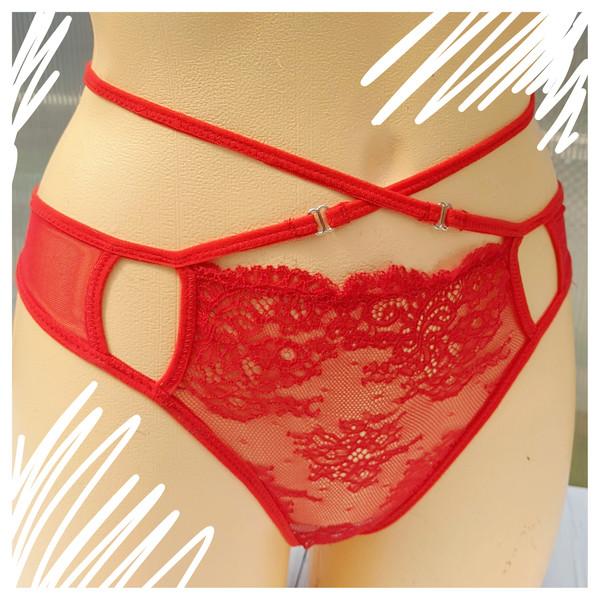 RED sexy lingerie set Halter bra, panties. stretch lace boud