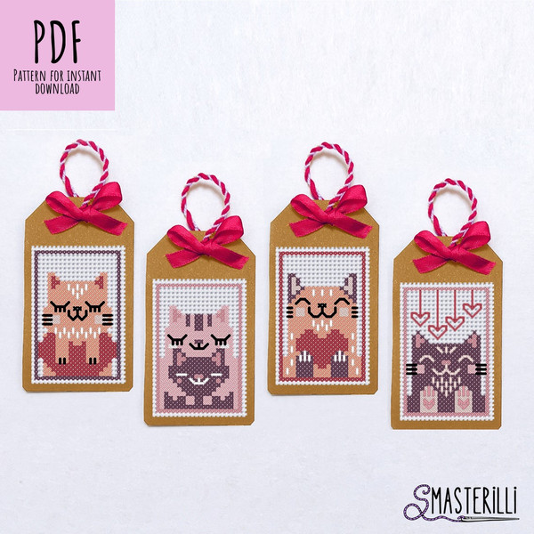 valentine's day gift tags cross stitch pattern PDF , love embroidery ornament by smasterilli.JPG