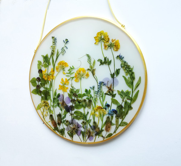 Pressed Flowers in Hanging Frame