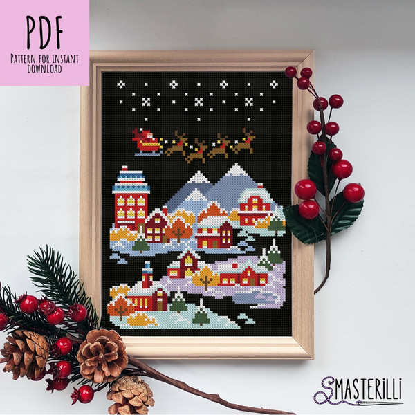 Winter city cross stitch pattern PDF by Smasterilli.JPG