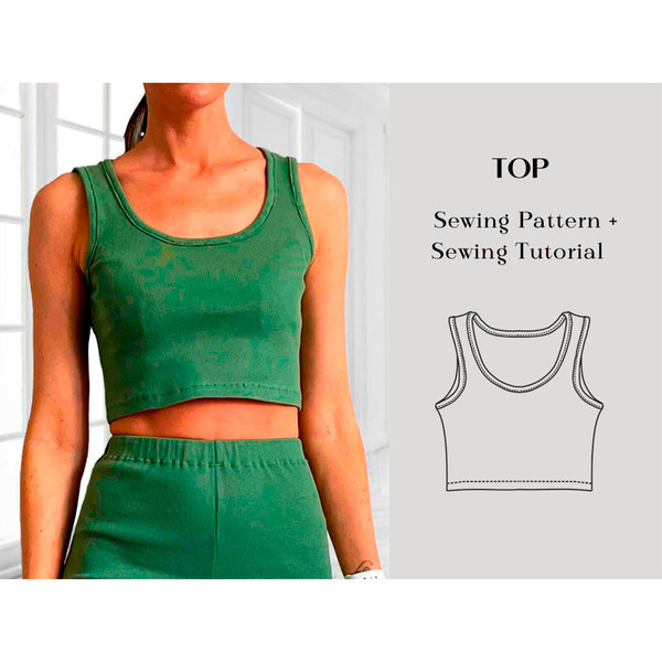 Crop top, sport bra sewing tutorial + PDF sewing pattern