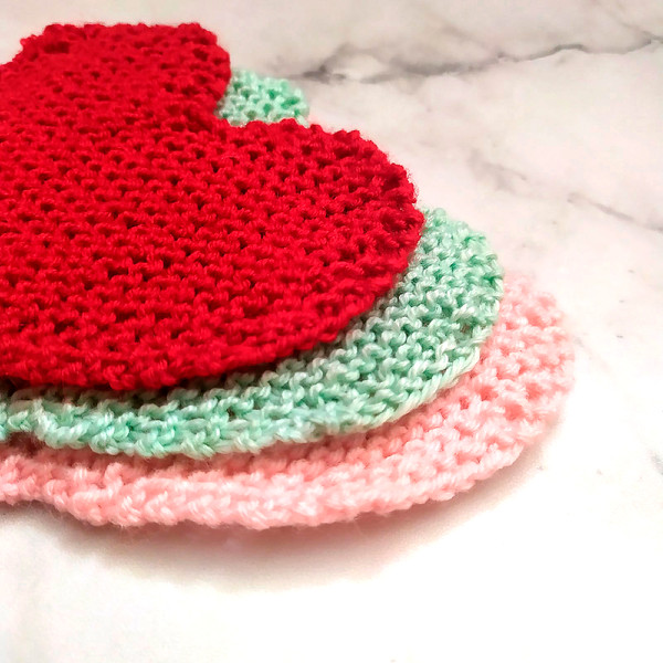 Heart Mug coaster knit pattern pdf Knitting Mug coaster pdf Gift for Valentine day