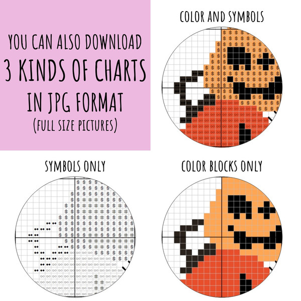 Round frame with pumpkins cross stitch pattern PDF by Smasterilli.JPG