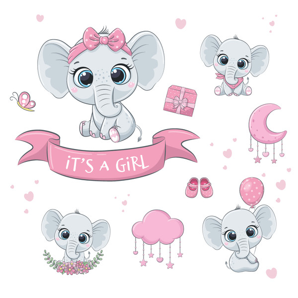 cute baby elephant clip art